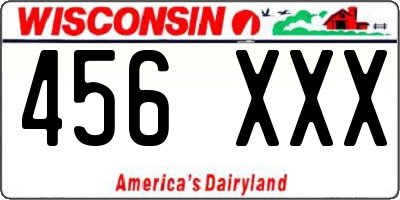 WI license plate 456XXX