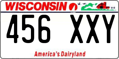 WI license plate 456XXY