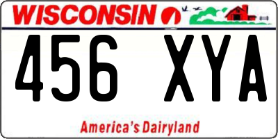 WI license plate 456XYA