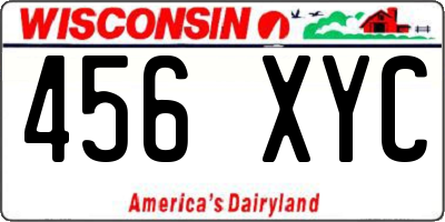 WI license plate 456XYC