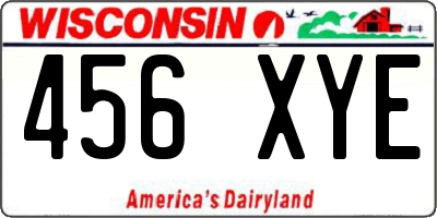 WI license plate 456XYE