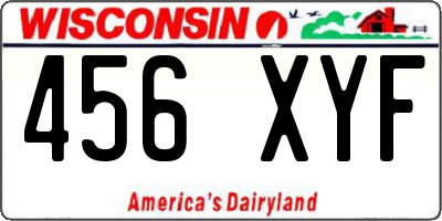 WI license plate 456XYF