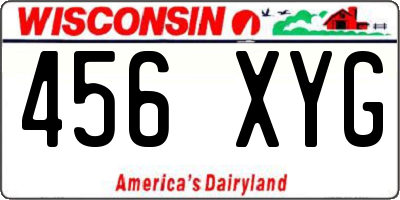WI license plate 456XYG