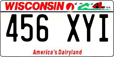 WI license plate 456XYI
