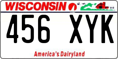 WI license plate 456XYK