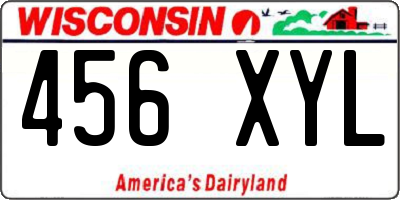 WI license plate 456XYL