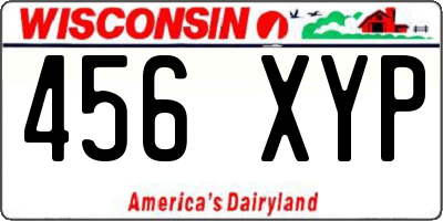 WI license plate 456XYP