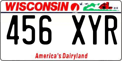 WI license plate 456XYR