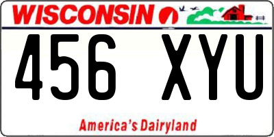 WI license plate 456XYU