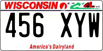 WI license plate 456XYW