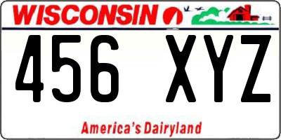 WI license plate 456XYZ
