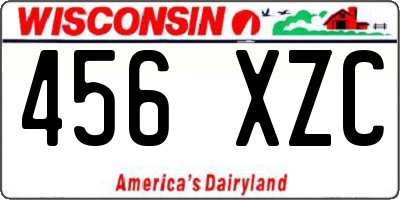 WI license plate 456XZC