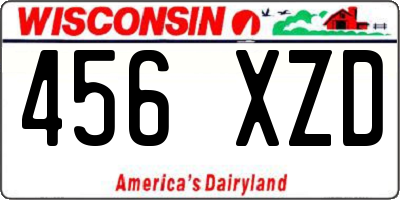 WI license plate 456XZD