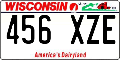 WI license plate 456XZE