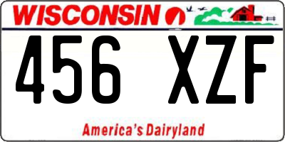 WI license plate 456XZF