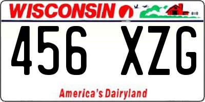 WI license plate 456XZG