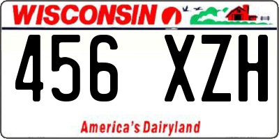 WI license plate 456XZH