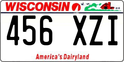WI license plate 456XZI