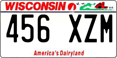 WI license plate 456XZM