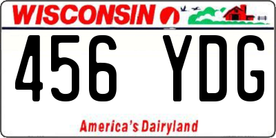 WI license plate 456YDG