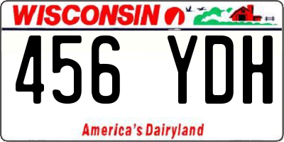 WI license plate 456YDH