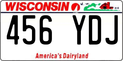 WI license plate 456YDJ
