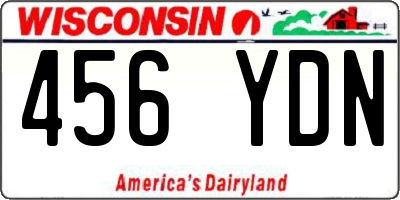 WI license plate 456YDN