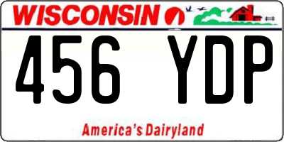 WI license plate 456YDP