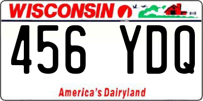 WI license plate 456YDQ
