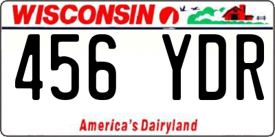 WI license plate 456YDR