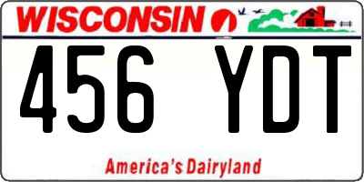 WI license plate 456YDT