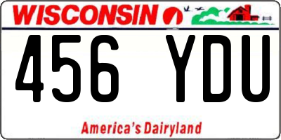 WI license plate 456YDU