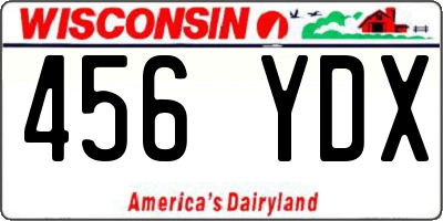 WI license plate 456YDX