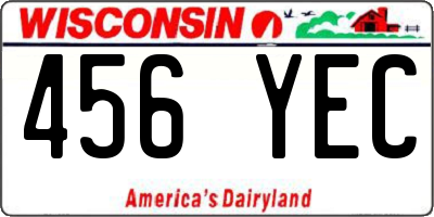 WI license plate 456YEC