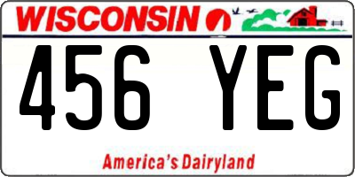 WI license plate 456YEG
