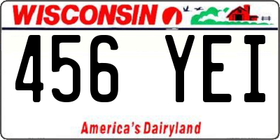 WI license plate 456YEI