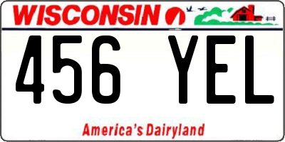 WI license plate 456YEL