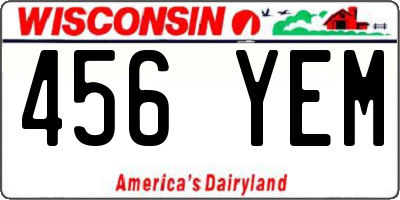 WI license plate 456YEM