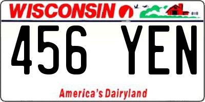 WI license plate 456YEN