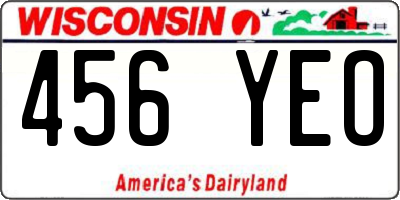 WI license plate 456YEO