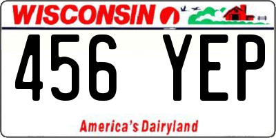WI license plate 456YEP
