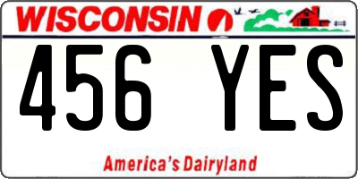 WI license plate 456YES
