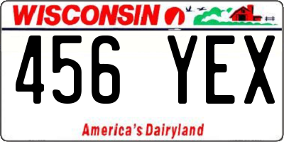 WI license plate 456YEX