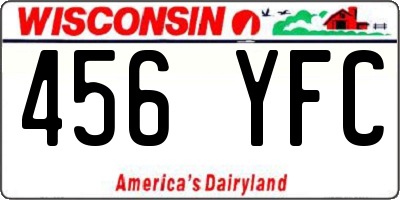 WI license plate 456YFC