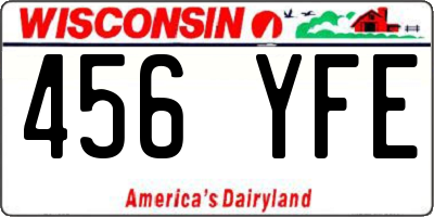 WI license plate 456YFE