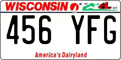 WI license plate 456YFG