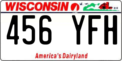 WI license plate 456YFH