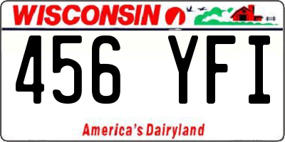 WI license plate 456YFI