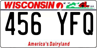 WI license plate 456YFQ
