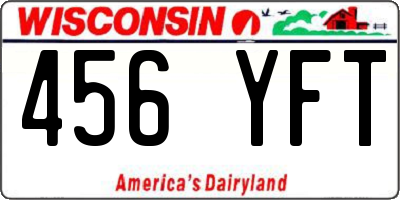 WI license plate 456YFT